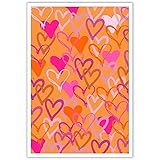 BNGFDV Funky Heart Watercolor Poster Canvas Wall