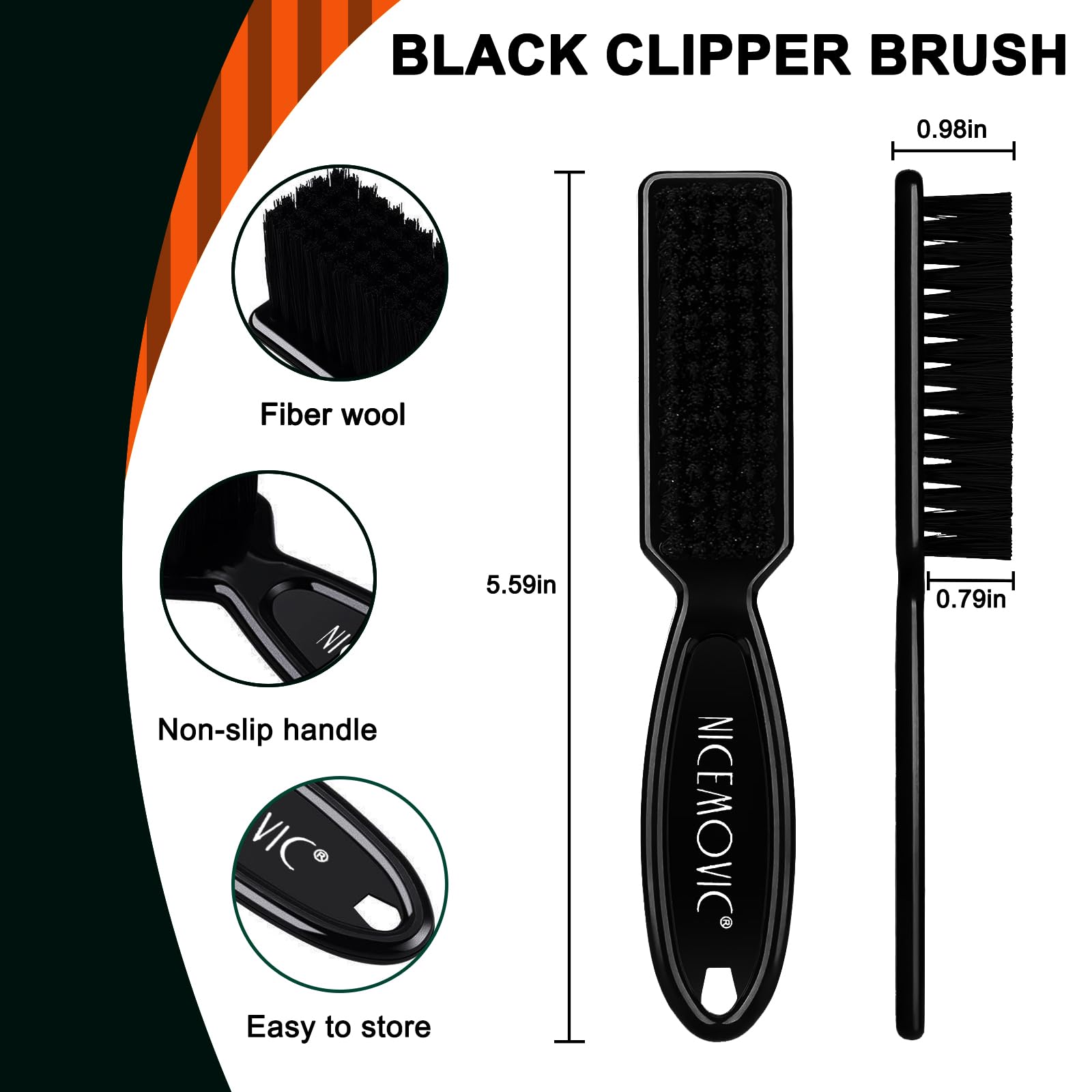 NICEMOVIC Barber Clipper Cleaning Brushes, 20 Pcs Plastic Handle Nylon Bristles, Multifunctional Cleaning Supplies for Hair Salon, Home and Travel Use (Black)