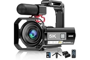 ORDRO AE20 Upgrade Camcorder Video Camera, 5K Vlogging Camera YouTube with IR Night Vision 270° Touchscreen Cam Corder, Premi