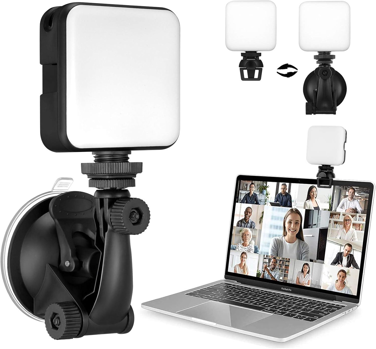 MUIFA Video Conference Lighting Kit, 2 in 1 Stand & Clip