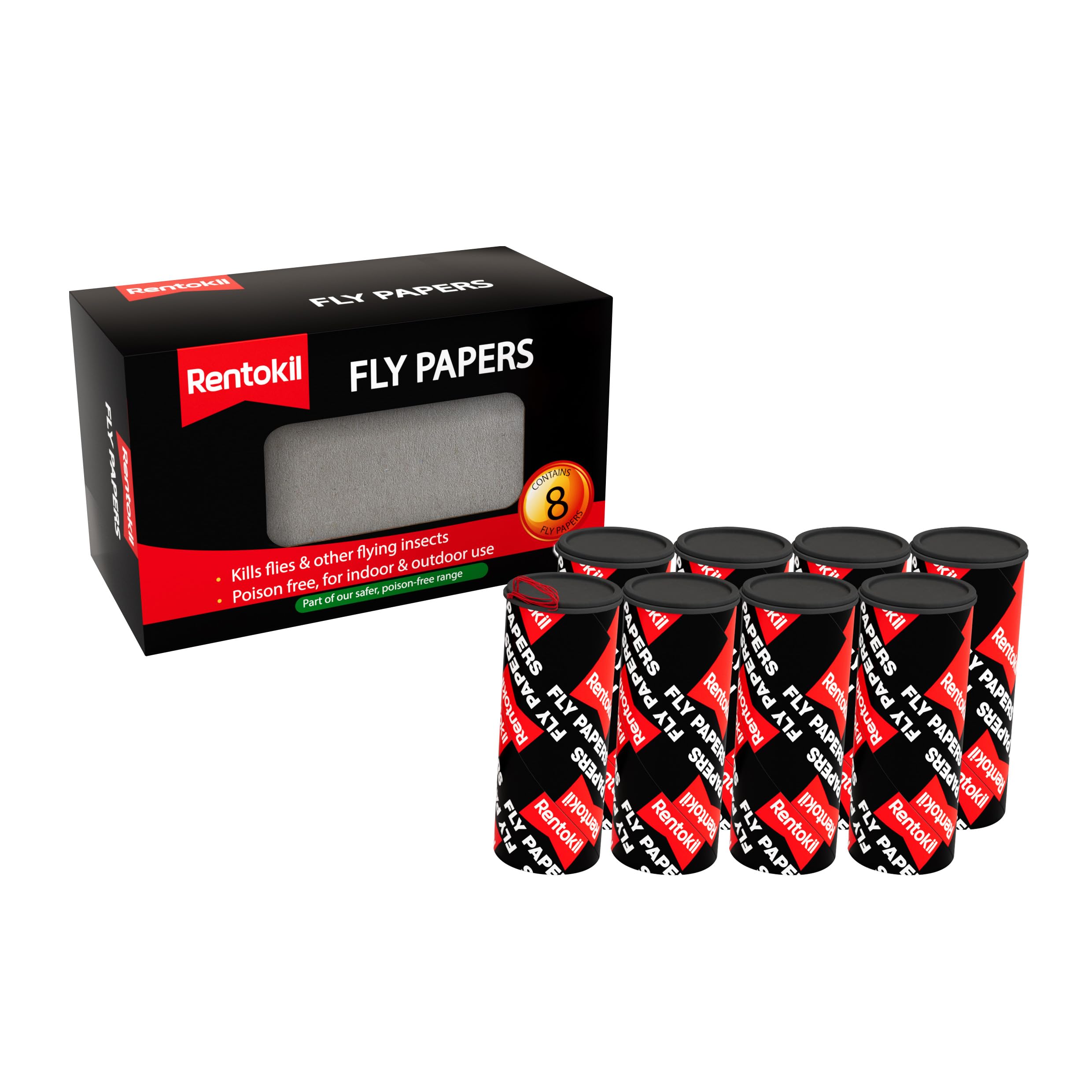 Decco Rentokil FF89 Pesticide Free Fly Paper (Pack of 8)