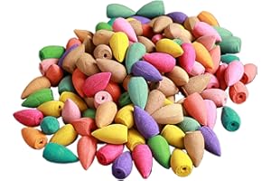 Backflow Incense Cones Incense Burner Natural Mixed Aromatherapy Scents for Yoga Room 100PCS, Natural Cones Kit