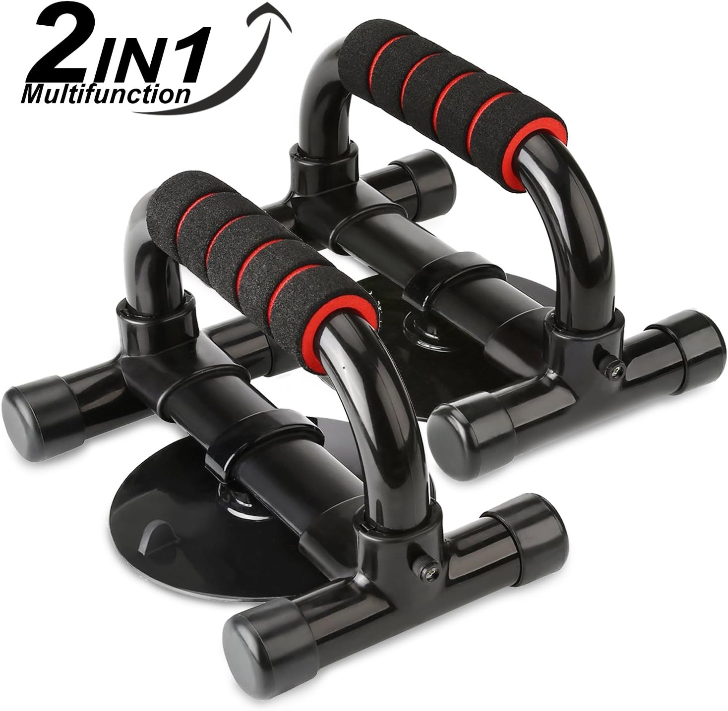 Push Up Bars,2 in 1 Push Up Stands HiHiLL Home Gym Sit Ups 1 Pair Soft Foam Handle Strong Suction Anti-slip Press Ups