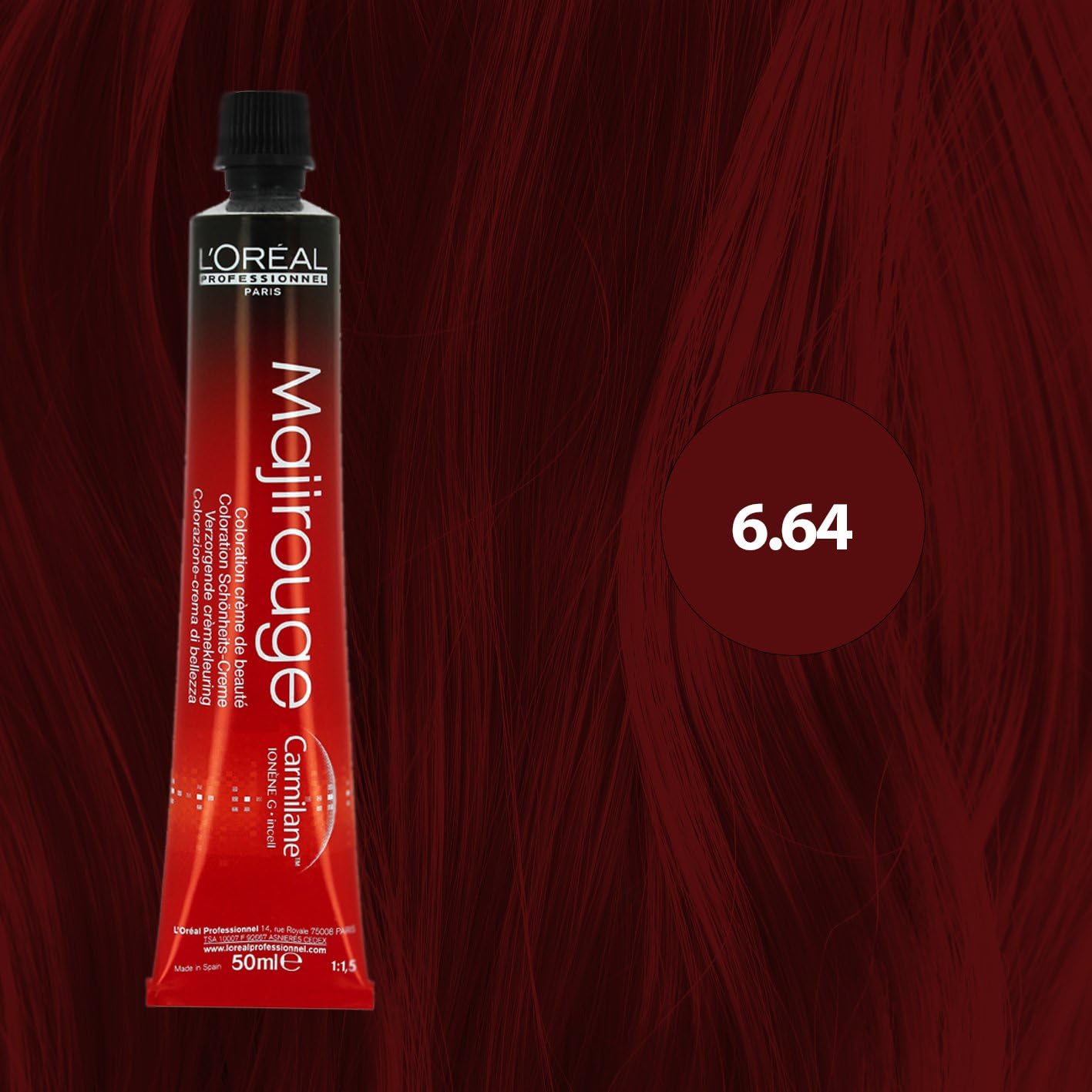Loreal MAJIROUGE CARMIN 6.64 50ML V511, 50 ml (Pack of 1), 50 ml (Pack of 1) - Image 3