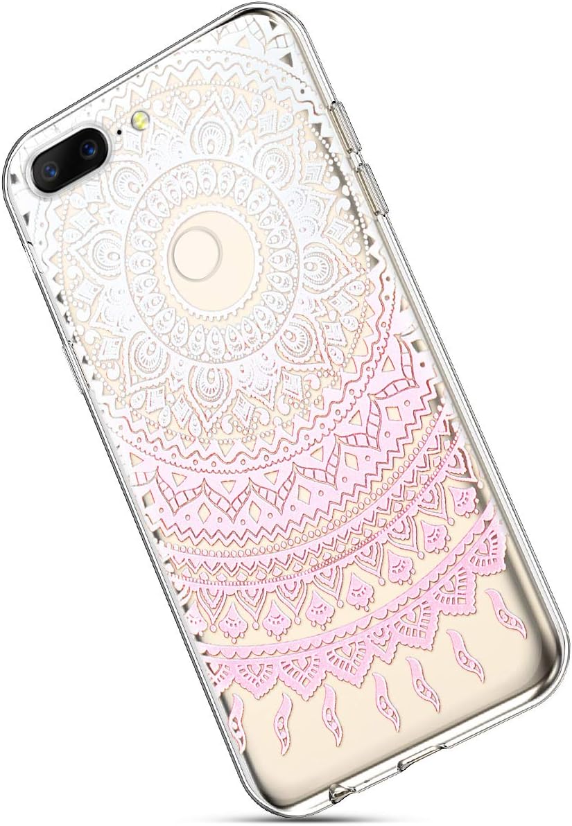 Ukayfe Case for OnePlus 5T, Transparent Flexible Silicone with Colour Pattern Design Ultra Thin Soft Crystal Clear TPU Rubbertective Case Cover for OnePlus 5T-Mandala