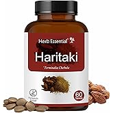 Herb Essential Organic Haritaki (Terminalia Chebula) 500mg (60 Tablets), GMP Certified Organic Terminalia Chebula, Vegan & Gluten-Free Herbal Supplement