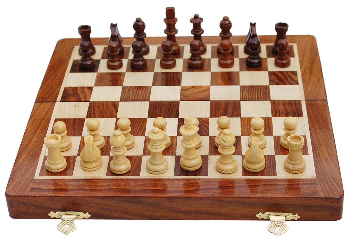 Buy Best Chess 16 Inches Wooden Chess Board in Sheesham and Maple Wood with Chess