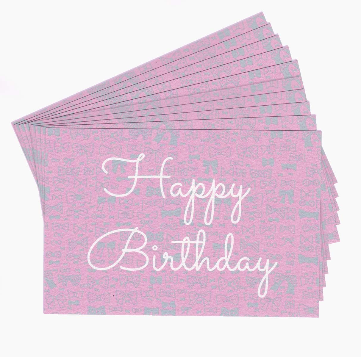 まとめ売り10枚セット バースデーカード ピンク リボン ポストカード 絵柄付はがき 文房具 オフィス用品 Amazon