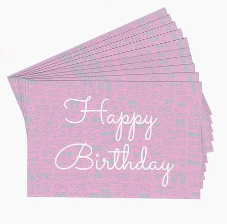 Amazon まとめ売り10枚セット バースデーカード ピンク リボン ポストカード 絵柄付はがき 文房具 オフィス用品