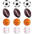 Super Z Outlet Mini Foam Sports Balls for Kids Adults Mini Baseball Football Basketball Soccer Stress Bulk Toy Game Party Decoration Relaxable (Assorted) - Pack of 12