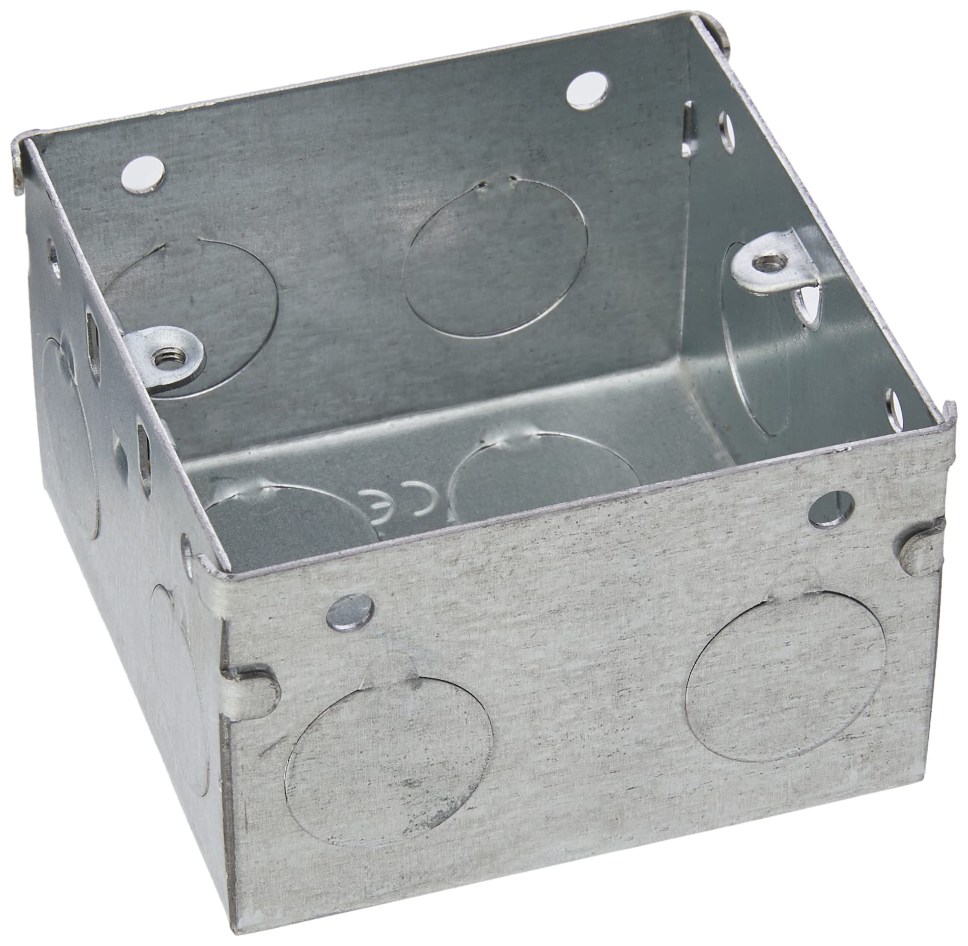 Merriway BH04061 47mm (1.7/8 inch) Depth Single 1-Gang Metal Flush Mount Back Pattress Box , Grey