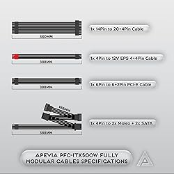 Apevia ITX-PFC500W Mini ITX/Flex ATX / 1U 500W