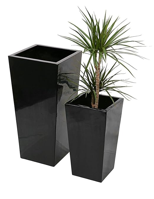 Moderner Übertopf aus Fiberglas - L: Amazon.de: Garten