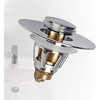 2.0 Upgraded Stainless Steel Bathroom Sink Stopper, Pop Up Sink Drain Filter No Overflow Sink Drain Plug With Basket…