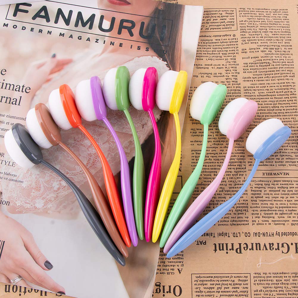 Craft Ink Blending Brushes,Ink Blending Tools 10 Colorful Pack Set Broad Application Assortment Crafter Color Coded Handles （Brush Head Diameter 1.14 inch）