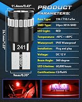 KATUR 194 LED Red Bulbs 24-SMD 3014 W5W 168 194 2825 CANBUS 4pcs view 4