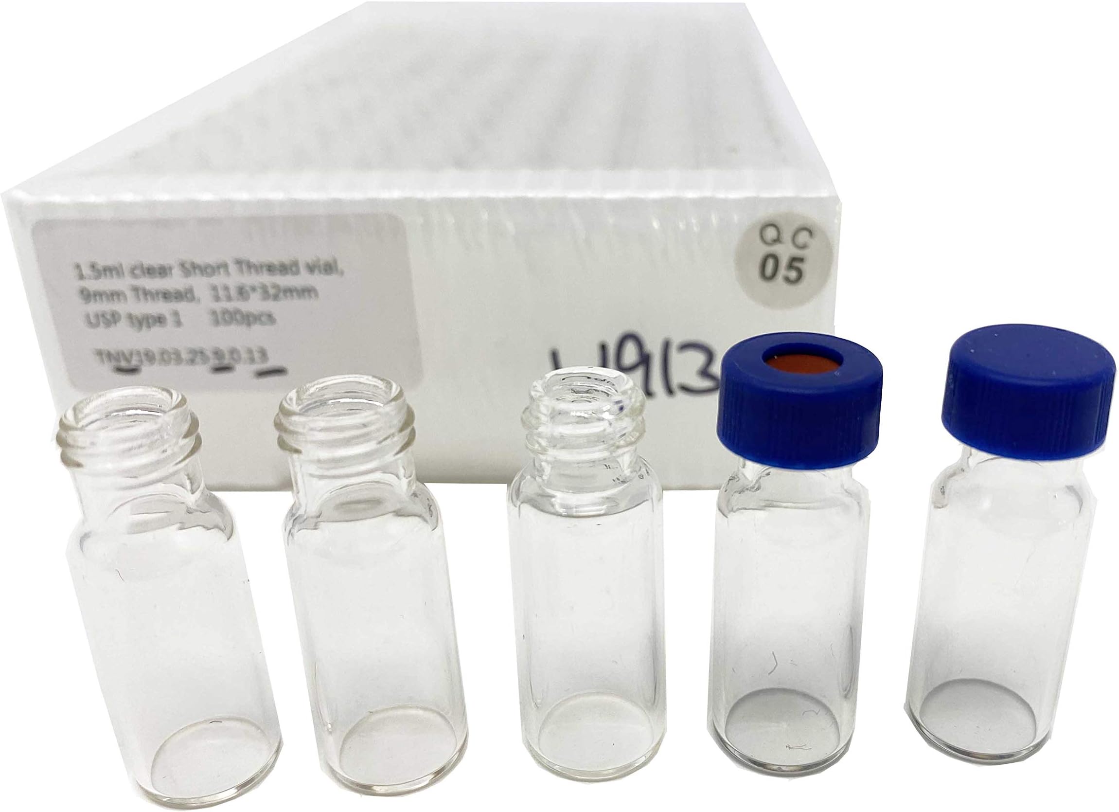 1.5mL 9mm Screw Vial w/Write-on Spot, 11.6 * 32mm, 5.0 Type, 100pcs (Clear)