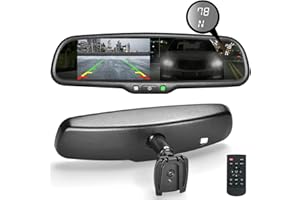 Master Tailgaters 10.5" OEM Rear View Mirror with 4.3" LCD Screen + Dimming + Compass & Temperature | Rearview Universal Fit | Auto Adjusting Brightness LCD | Anti Glare | Original Mirror Replacement