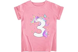 LOVEKIDER Unicorn Birthday Shirts for Toddler Girls 2-6 Years Old Funny Baby Cotton T-Shirts Kids Girls' Tee Outfit 2nd 3rd 4th 5th 6th