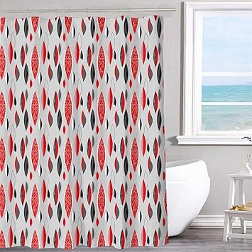 Amazon Com Mkok Shower Curtain 72 X78 Inchmid Century Abstract
