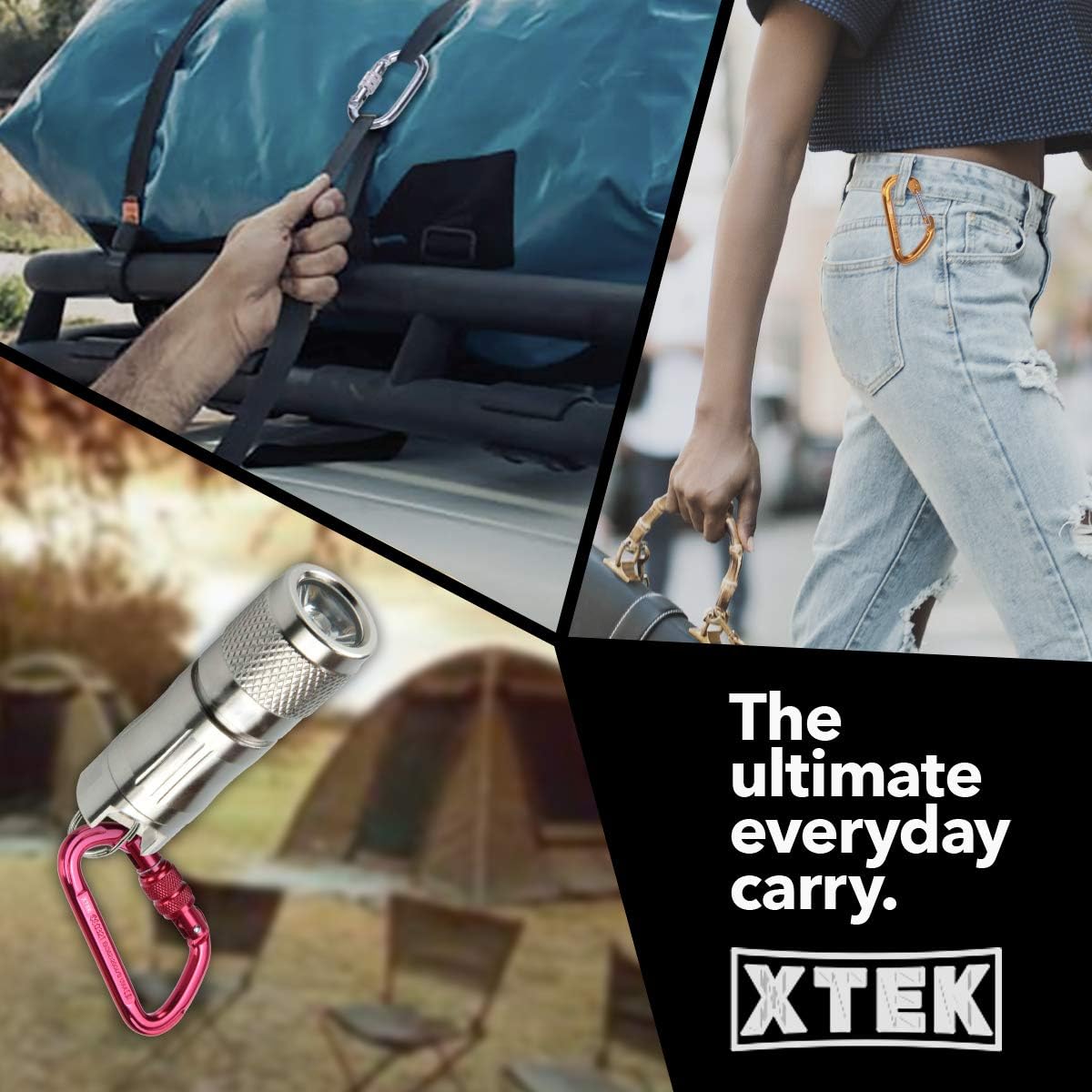 Aluminum Locking Carabiner Clip (23kN / 5171lb) UIAA & CE Rated - Rock Climbing Carabiner - Light Weight Heavy Duty Carabiner, for Tree Climbing, Dog Leashes, Keys, Climbing - 4" (1 Carabiner) : Sports & Outdoors