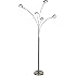 Brightech Orion LED 5 Arc Floor Lamp – Standing, Modern Very Bright Reading Light For Living Rooms, Family Rooms, Dens – 2,250 Lumens - Satin Nickel
