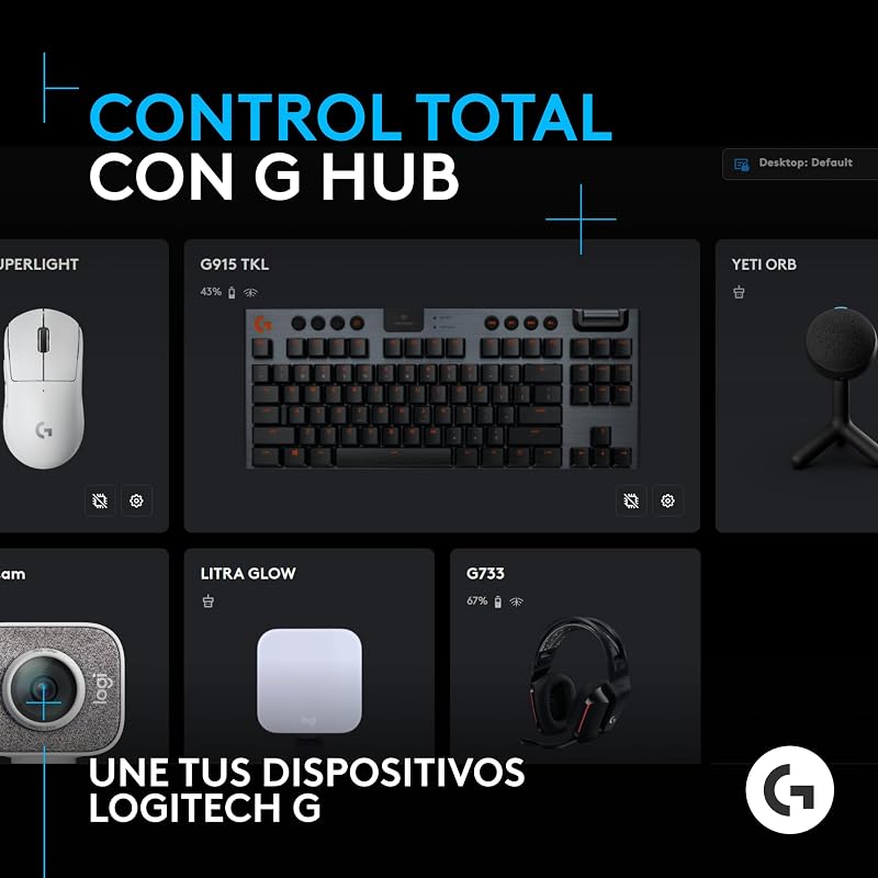 Logitech g yeti orb, microfone condensador rgb com lightsync para jogos, microfone de streaming usb, cardióide, plug and play usb para pc/mac, preto