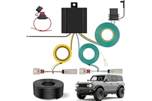 Nilight 4 Pin Trailer Wiring Harness Kit 56471 Vehicle Standard 4 Way Connector Custom for 2021 2022 2023 2024 Ford Bronco Wi