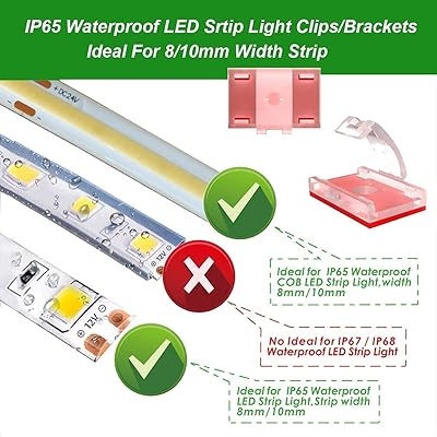 Buy Bestto 100 Pack Led Strip Light Mounting Clips Self Adhesive Strip Light Holders Fixing Clips For Strip Lights Ideal For 8mm 10mm Ip65 Waterproof Strip Lights With Curve Shape Coating Online
