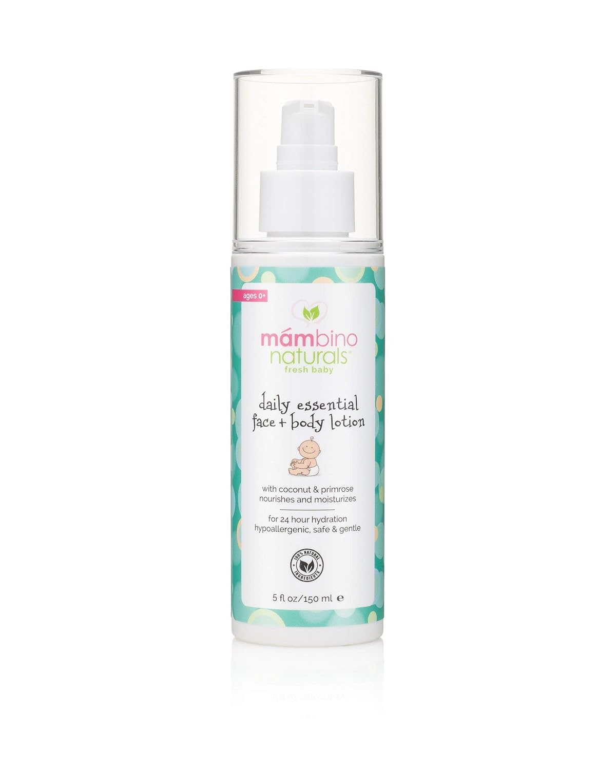 Mambino Organics Daily Essential Face And Body Lotion, Coconut + Primrose, 5 Fluid Ounces