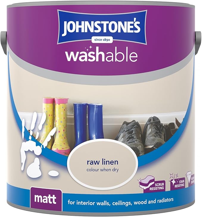 Johnstone's 308785 Washable Matt, Raw Linen, 2.5 Litre Amazon.co.uk