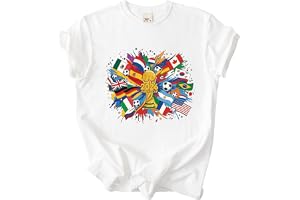 ORELET 2026 世界足球旗帜图案 T 恤女式国际足球迷衬衫锦标赛礼品旅行风格美学