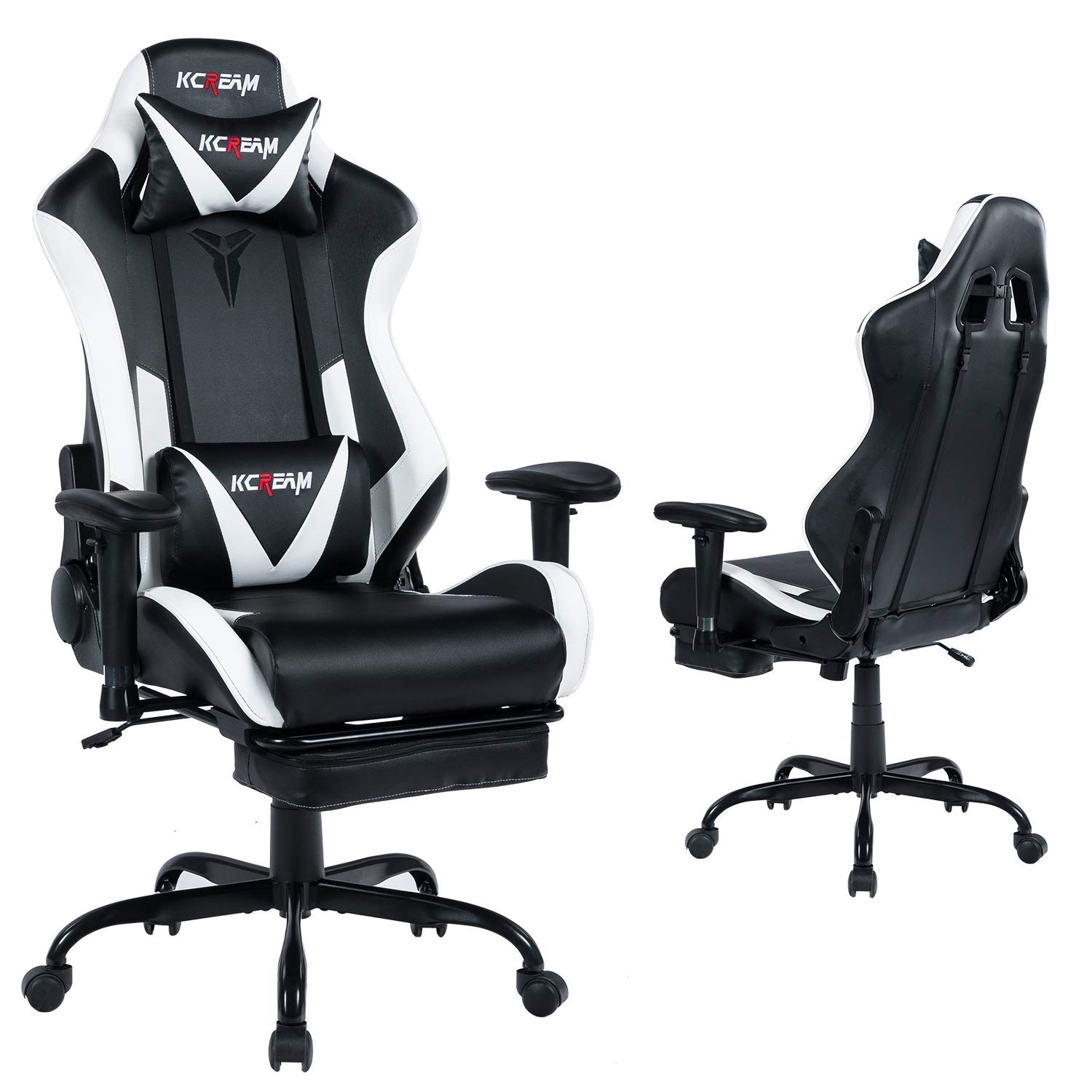 Buy KCREAM ESports Chair with Headrest and Lumbar Pillows PVC Leather
