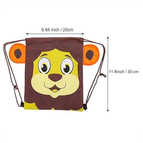 Zonon 10 Pcs Animal Drawstring Bags for Kids Party Favors 12 x 10