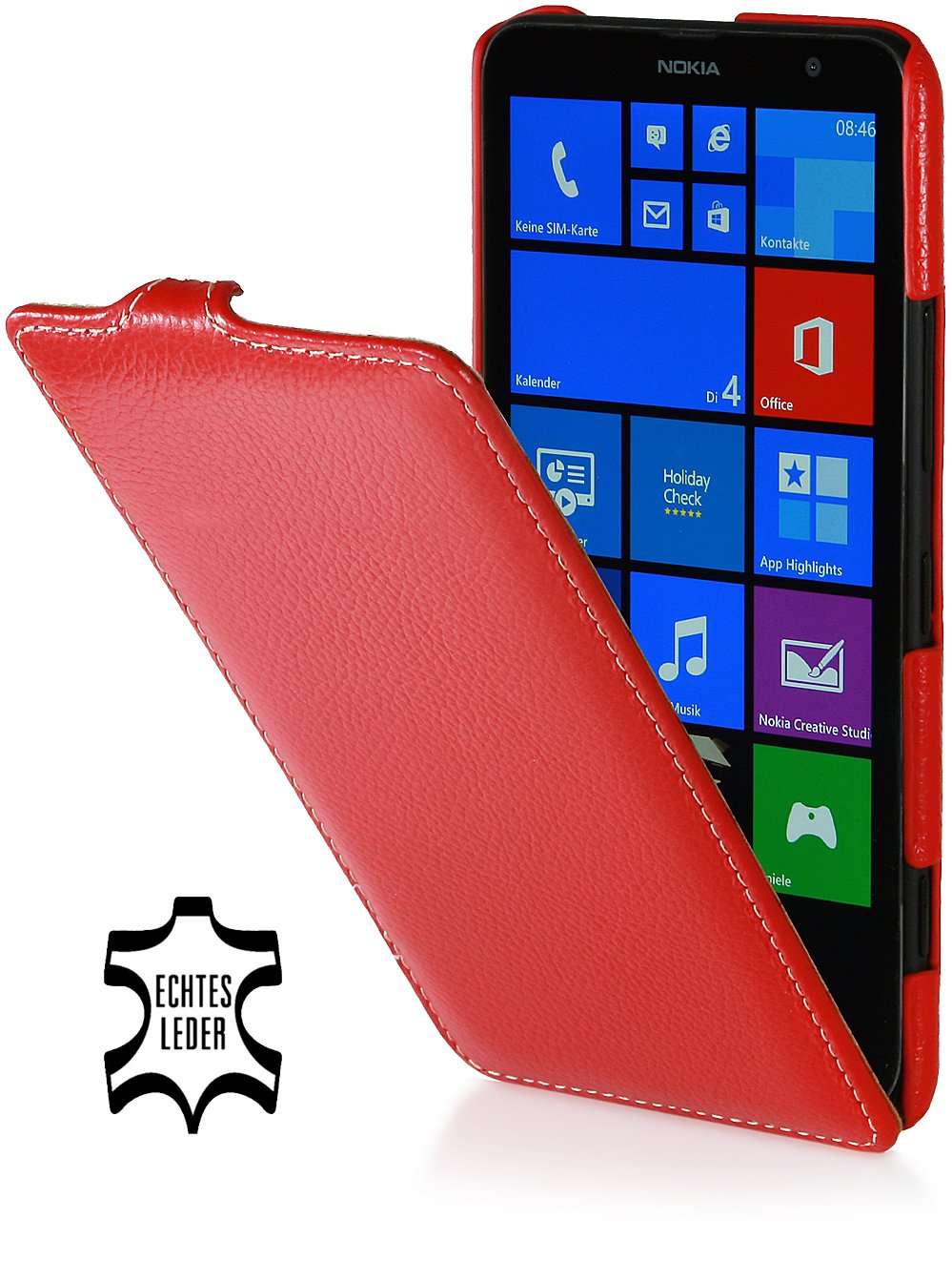 StilGut UltraSlim Genuine Leather Case for Nokia Lumia 1320, Red โ image 1