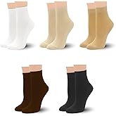 SERISIMPLE Women Thin Viscose Bamboo Above Ankle Sock Breathable Lightweight Classic Crew Casual Mesh Socks 5 Pairs