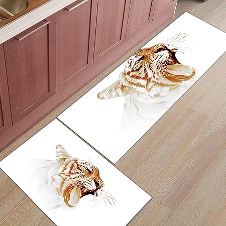FAMILYDECOR - Juego de 2 alfombras de microfibra para baño, diseño