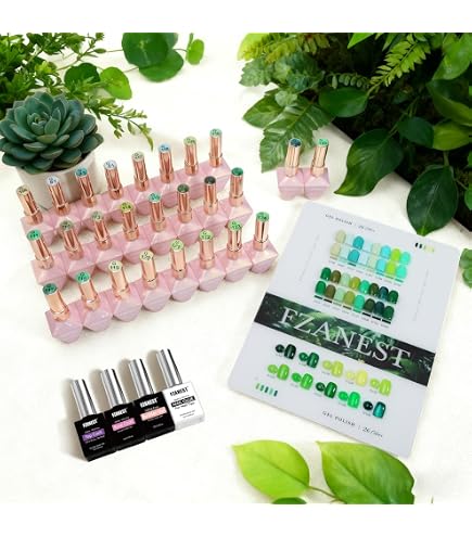 Amazon.com : FZANEST Green Gel Nail Polish Set, Hema-free Tpo-free