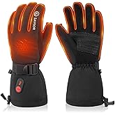SAVIOR HEAT Heated Gloves, 3-Heating Levels Rechargeable Heated Ski Gloves for Men & Women, Touchscreen Water-Resistant 7.4V 2200mAh Electric Hand Warmers, Ideal for Skiing, Snowboarding, Working