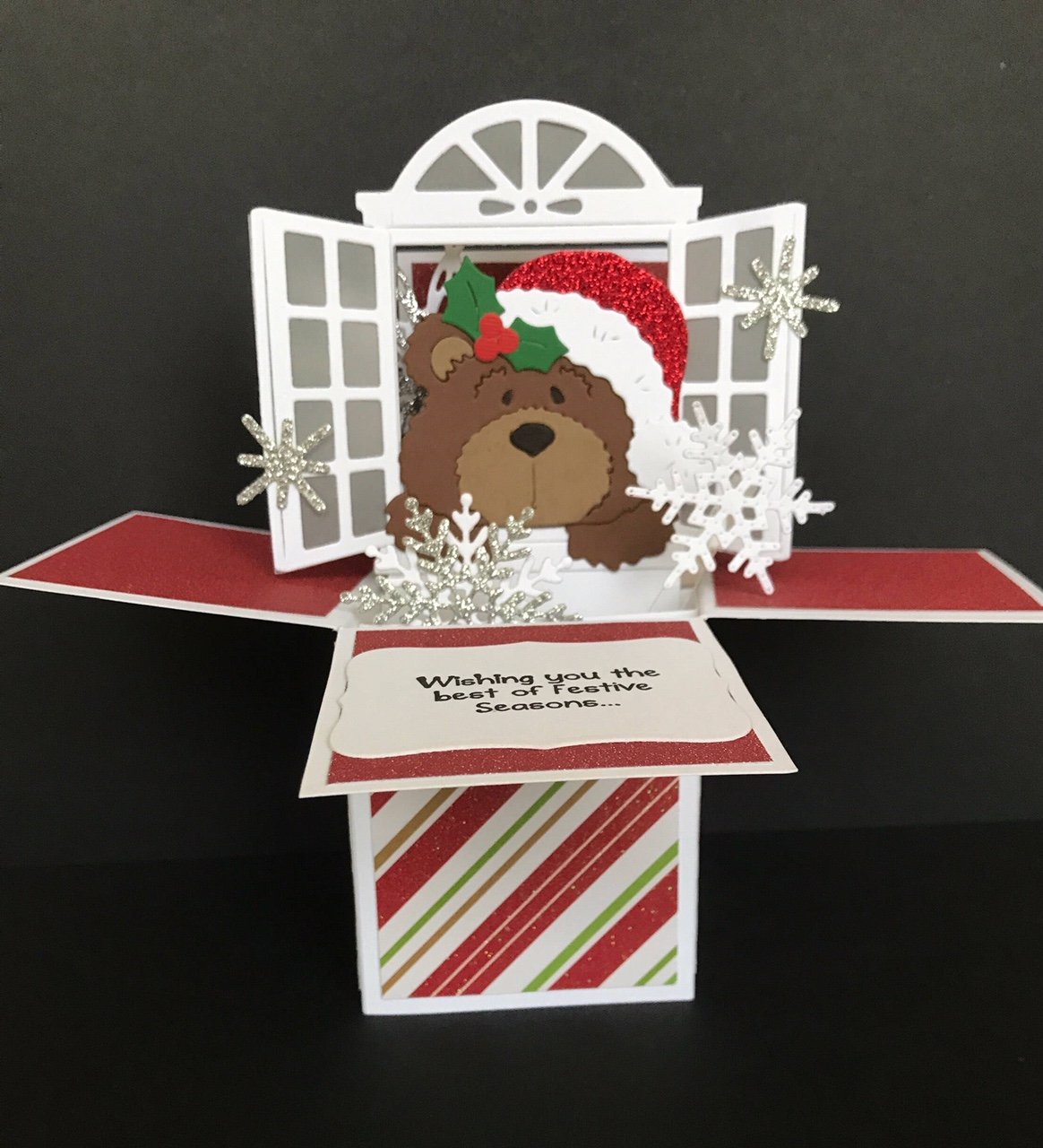 3D Christmas pop up box card customizable