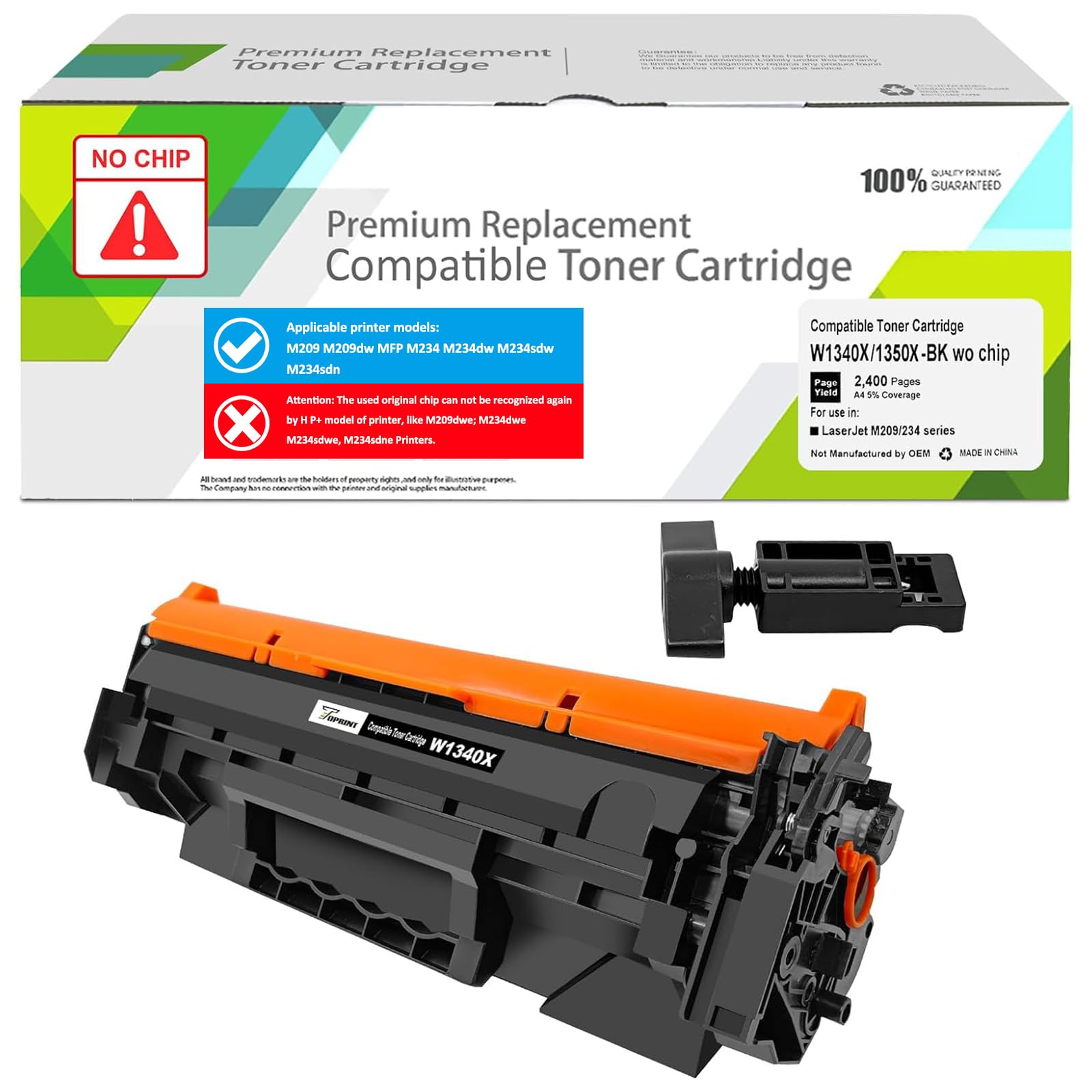 Photo 1 of Not Compatible with Printers that have an "e" Suffix [NO CHIP, with Professional Tools] 134X W1340X ( 134A ) Compatible Toner Cartridge 2400 Pages for M209 M209dw MFP M234 M234dw M234sdw M234sdn