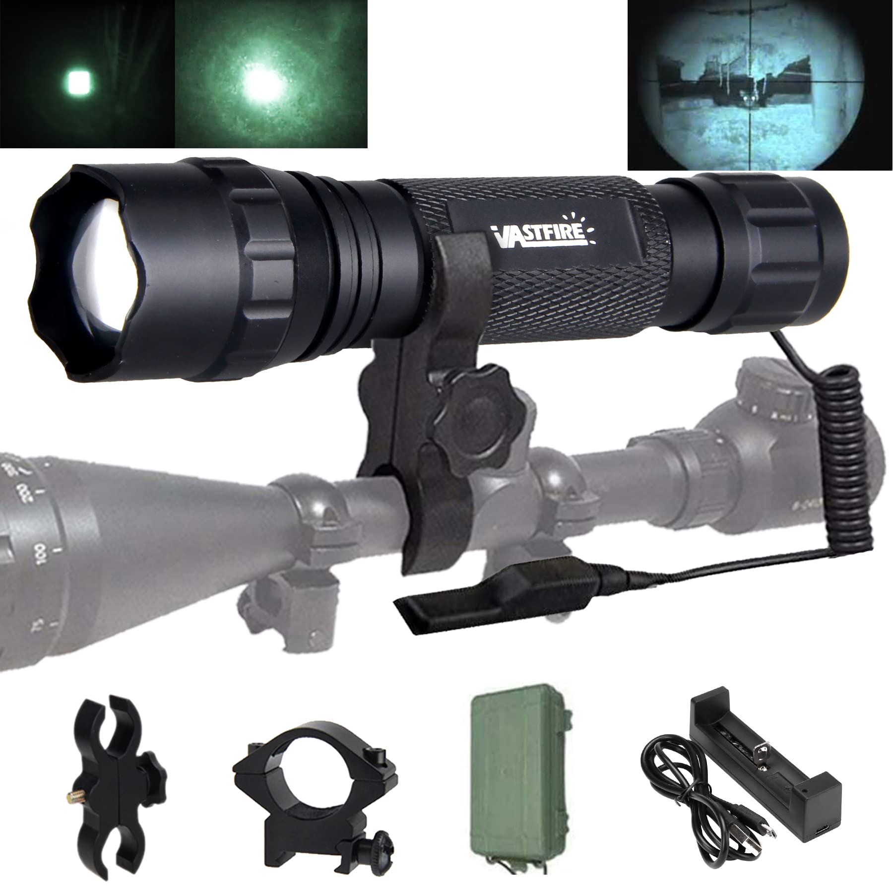 VASTFIRE Adjustable Infrared Flashlight 940nm 5W Powerful Infrared