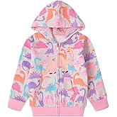 Popshion Toddler Girls Fleece Jackets Cotton Unicorn Hoodie Sweatshirt Fall Winter Zipper Coat Warm Hooded Sweater 2t-7t