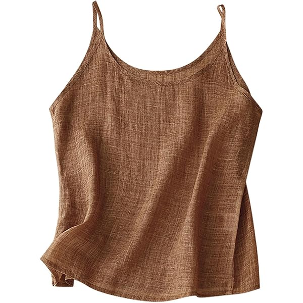 HGps8w Womens Cotton Linen Camisole Summer Causal Sleeveless Tank
