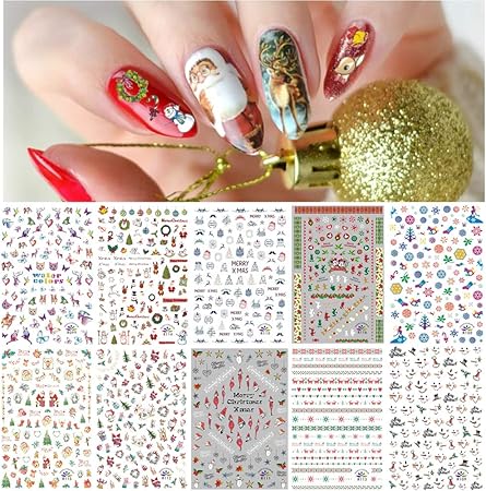 Amazon Kalolary 10枚セット ネイルステッカー クリスマス 3dシール かわいい ネイルシール ネイルアート ネイルデコ 大人子供 ネイルジュエリー Kalolary ビューティー 通販