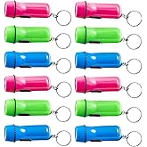 Mini Plastic Flashlight Keychain Bulk for Kids Assorted Colors LED Flashlight Keyring Lightweight and Portable Light - Perfect for Hiking, Cycling, Camping, Party Favors. (12 Pieces)