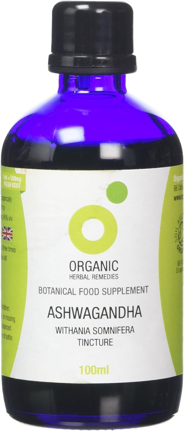 Organic Herbal Remedies Ashwagandha Tincture, 100 ml, Blue Bottle, 100 ml (Pack of 1)