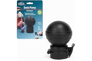 Jokari Keeper Pump and Pour Soda Bottle Cap Preserves Carbonation with Flip Top Spout for 1 to 2 Liter Plastic Bottles Reusable Fizz Saver Dishwasher Safe Carbonated Drink Lid Black