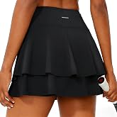 Tmeefee Womens Tennis Skirt Pleated Athletic Golf Skorts with Pockets | Built-In Shorts, Athletic Skirt, Tummy Control, Stretchy, Running, Pickleball, Workout, Casual, Skorts for Woman