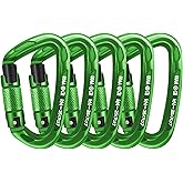 AINIKEY UIAA Certified Professional Heavy Duty Large Locking Carabiner Clips Climbing Carabiner 25kN Auto Locking Carabiner for Rock/Ice Climbing Rappelling Rescue Swing etc, D Shaped